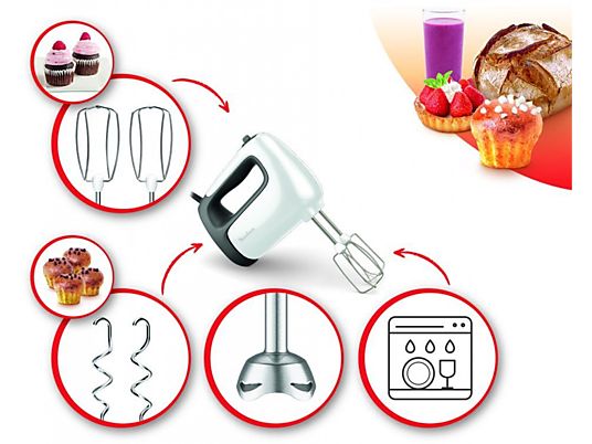 MOULINEX HM4621CH - Handmixer (Weiss/Schwarz)