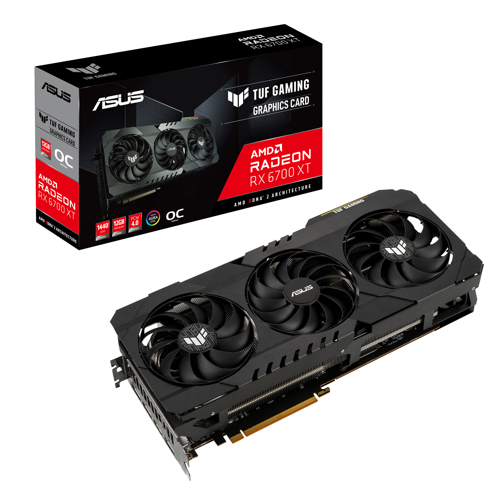 ASUS TUF-RX6700XT-O12G-GAMING (90YV0G80-M0NA00) (AMD, Gaming-Grafikkarte)