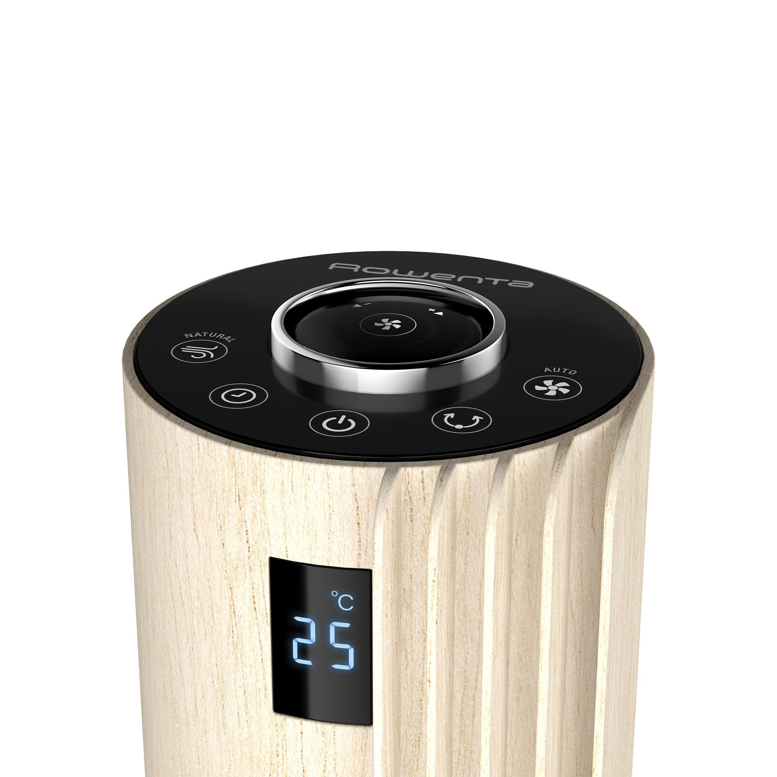 ROWENTA VU6770 Urban Cool Turmventilator Schwarz/Holz-Finishing (40 Watt)