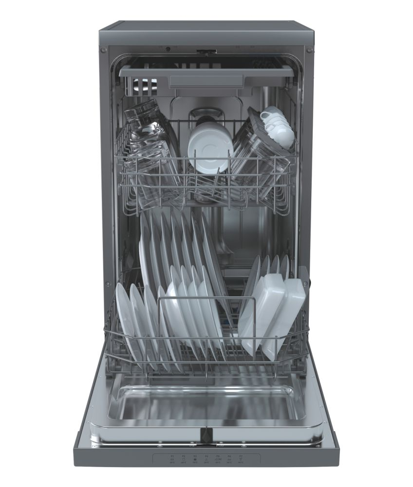Lavavajillas - Candy Brava CDPH 2D1145X, 11 servicios, 7 programas, 45cm ancho, 3ª bandeja, Inox