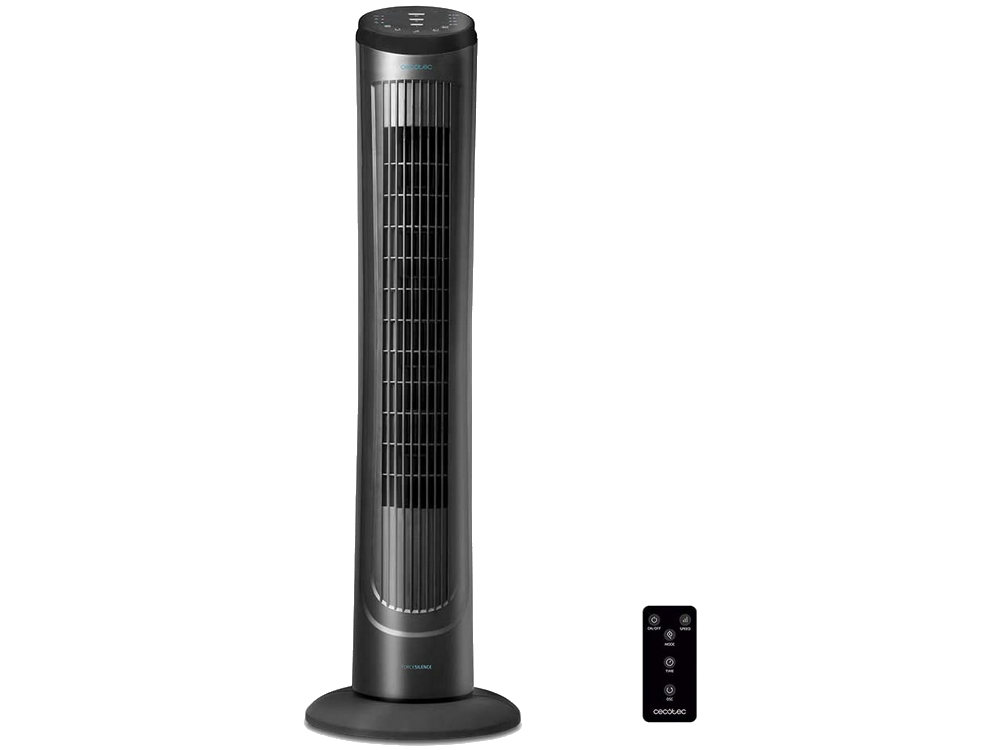 Ventilador de torre - Cecotec EnergySilence 9090 Skyline, 3 velocidades, 45W, Control remoto, Negro