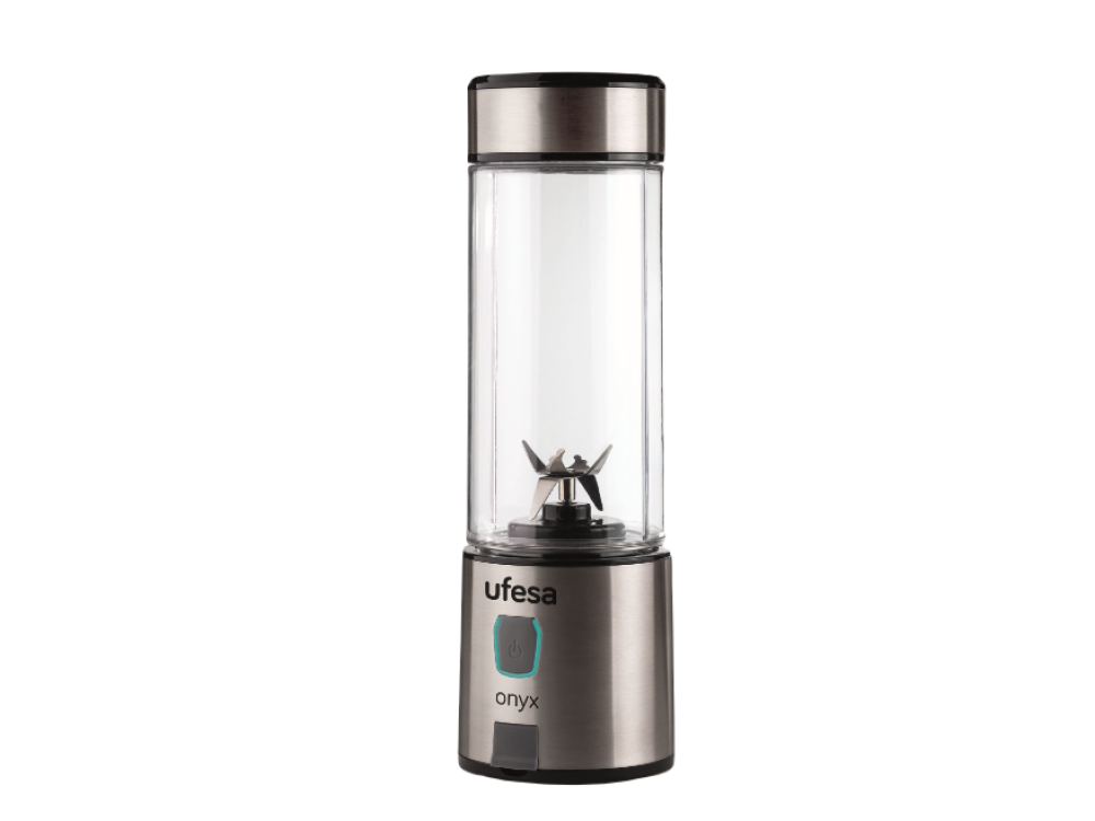 Batidora de vaso - Ufesa BS2400 Onyx, 0.40 l, 16500 rpm, Batidora portátil, USB, Vaso de tritan, Inox