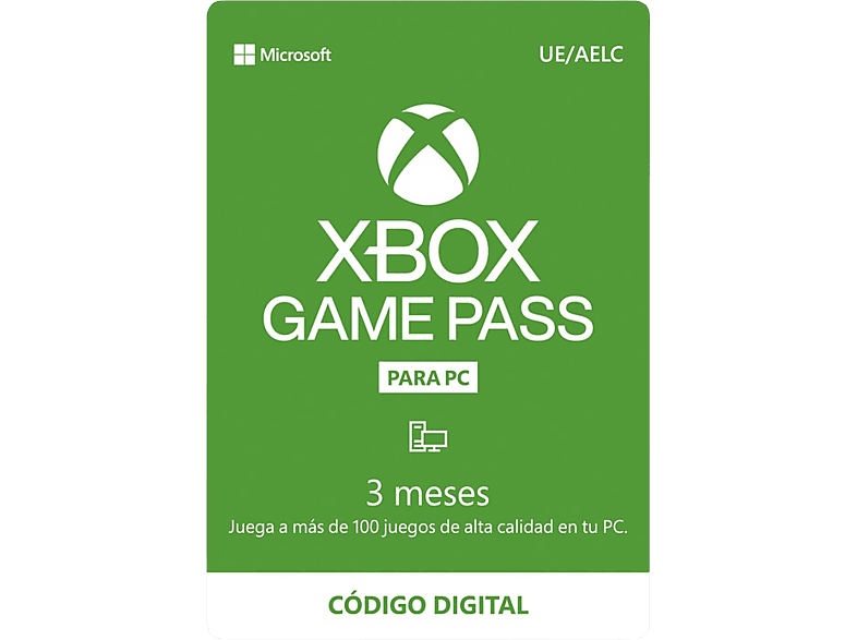 Tarjeta Xbox GamePass PC 3 meses Formato f sico