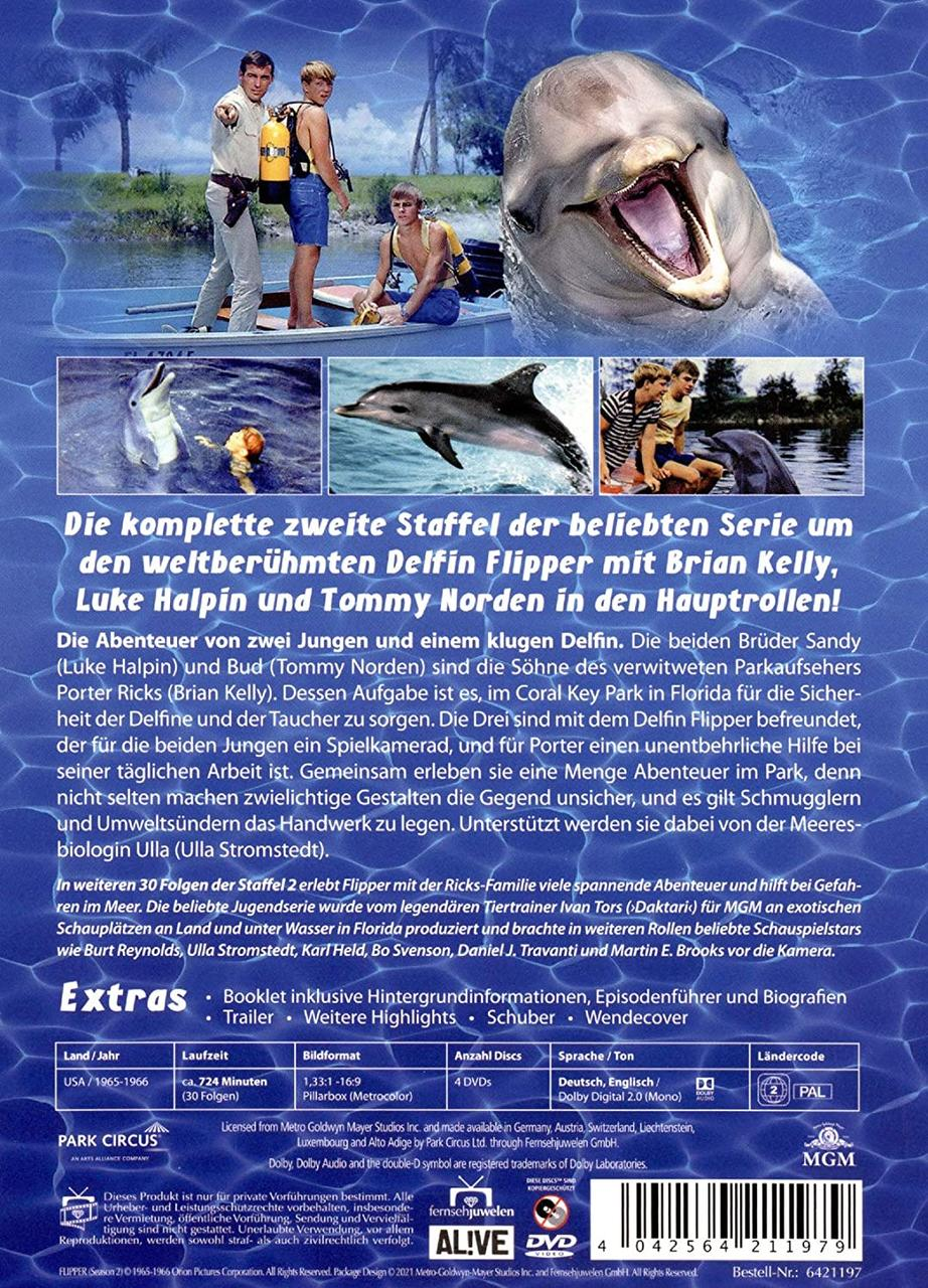 Film-DVD-Hülle mit Bildern von Delfinen und Menschen, plus Titel und Text.