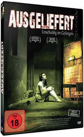 DVD-Cover für Ausgeliefert mit einer Frau. Grün-schwarzes Case.