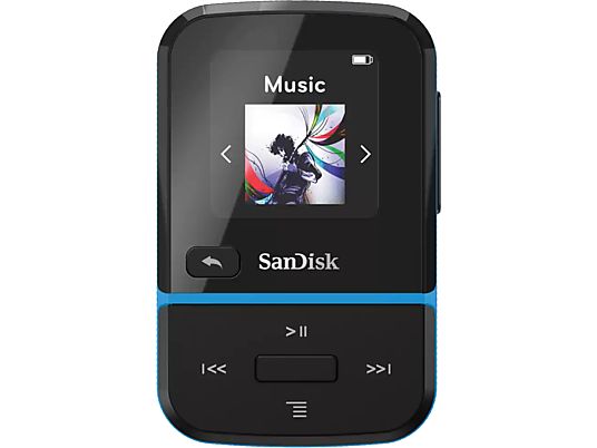 SANDISK Clip Sport Go - MP3-Player (32 GB, Schwarz/Blau)