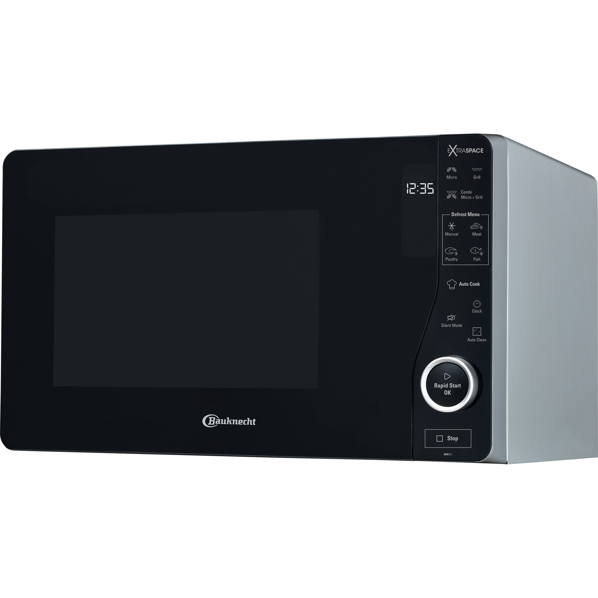 BAUKNECHT MW 421 SL - Micro-ondes avec grill (Argent)