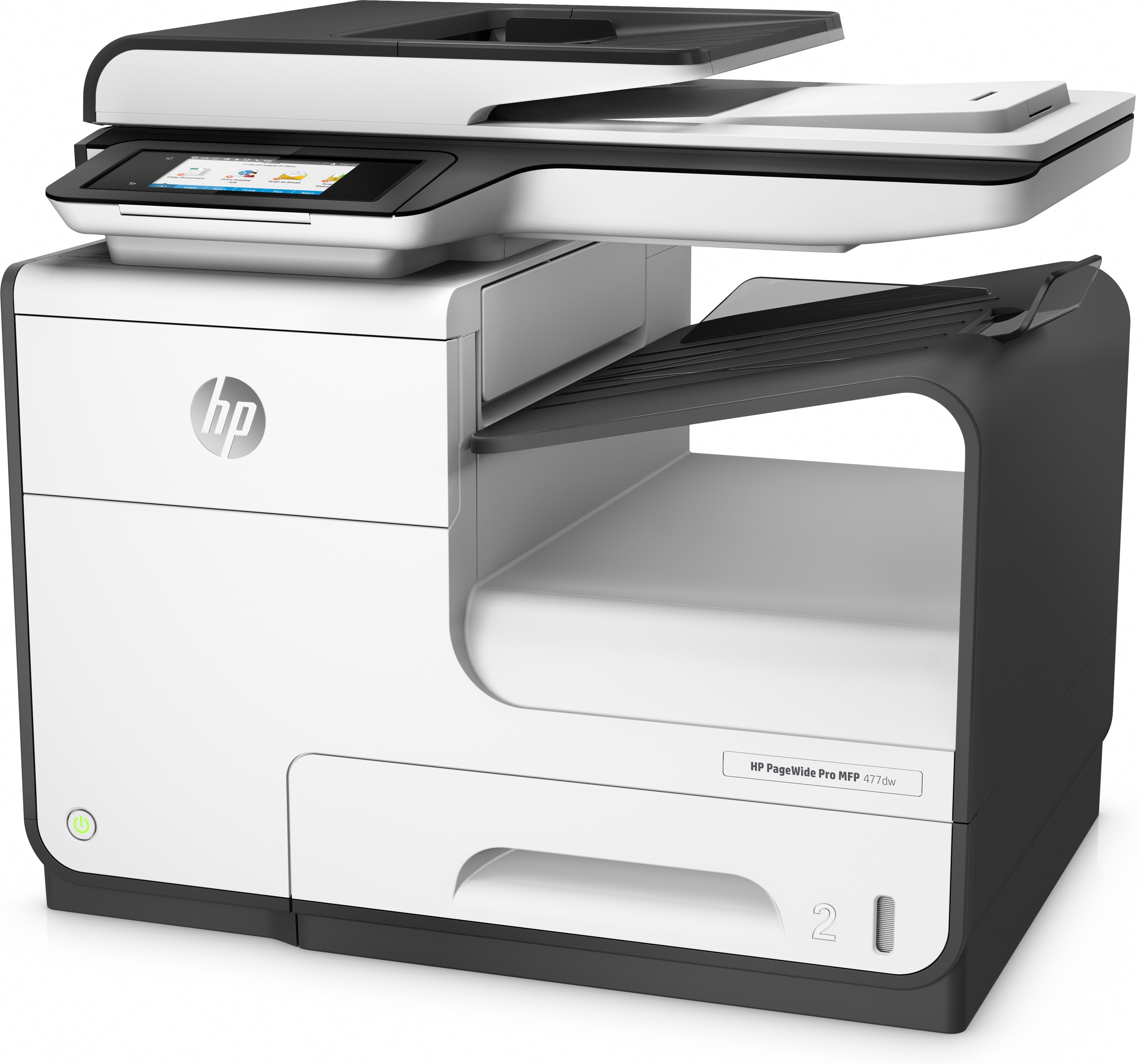 Impresora multifunción - HP PageWide Pro 477dw, Color, Doble cara, 55 ppm, 2400 x 1200, WiFi, 768 MB