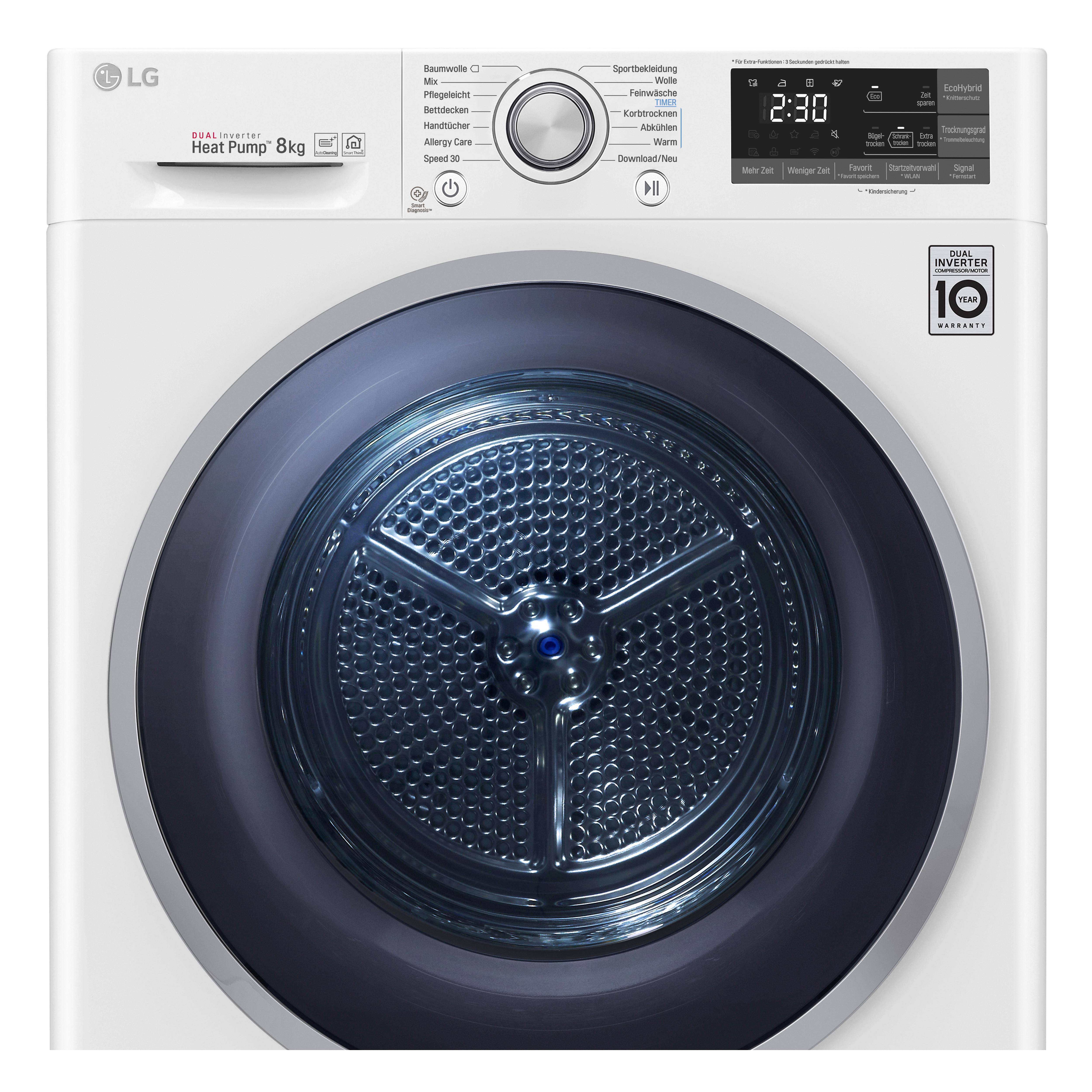LG RT8DIH1Q Wärmepumpentrockner (8 kg, A+++, Weiß)