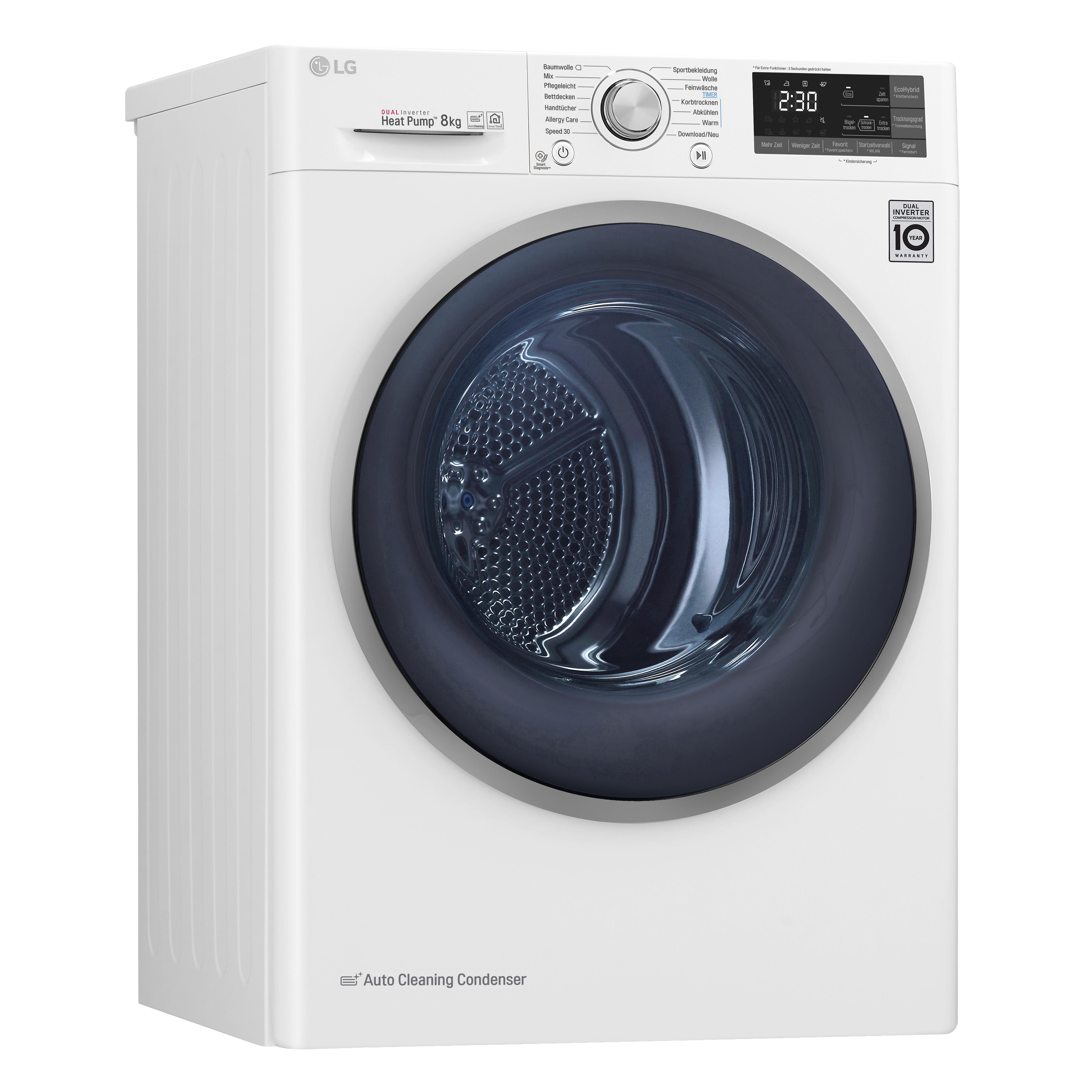 LG RT8DIH1Q Wärmepumpentrockner (8 kg, A+++, Weiß)