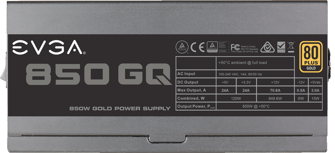 EVGA SuperNOVA 850W GQ 80 Plus Gold - Netzteil