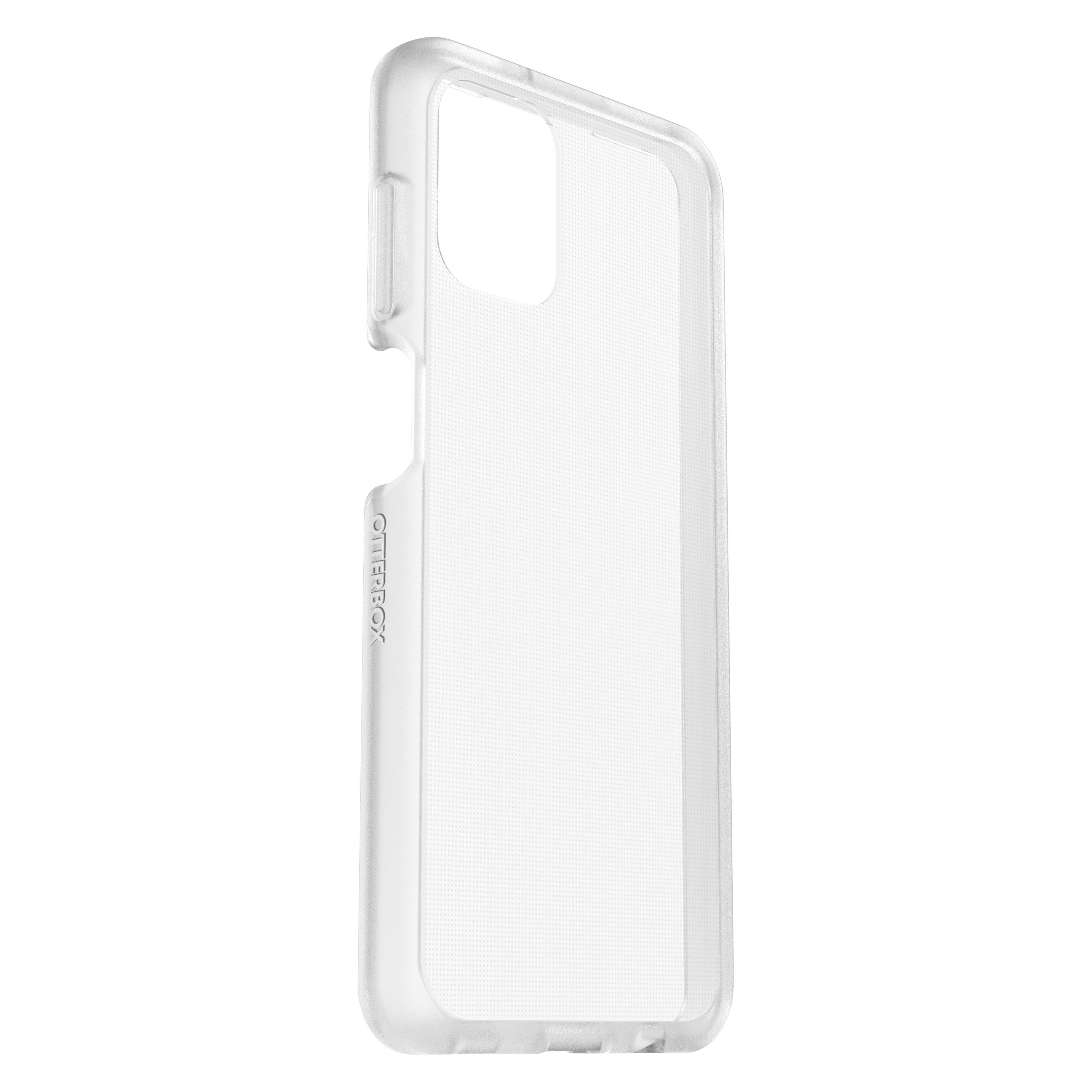 Klare Handyhülle. Der Markenname Otterbox steht auf der Seite.