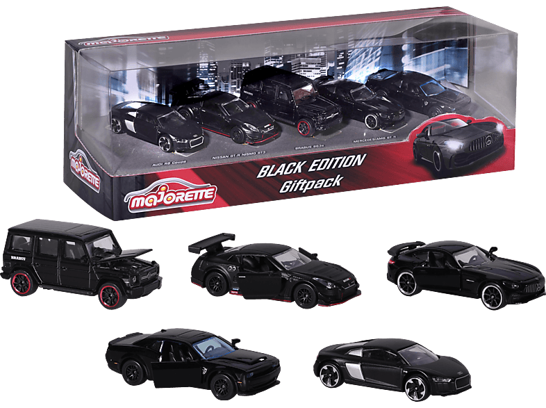 MAJORETTE Black Edition 5er Geschenkset Spielzeugautos Schwarz