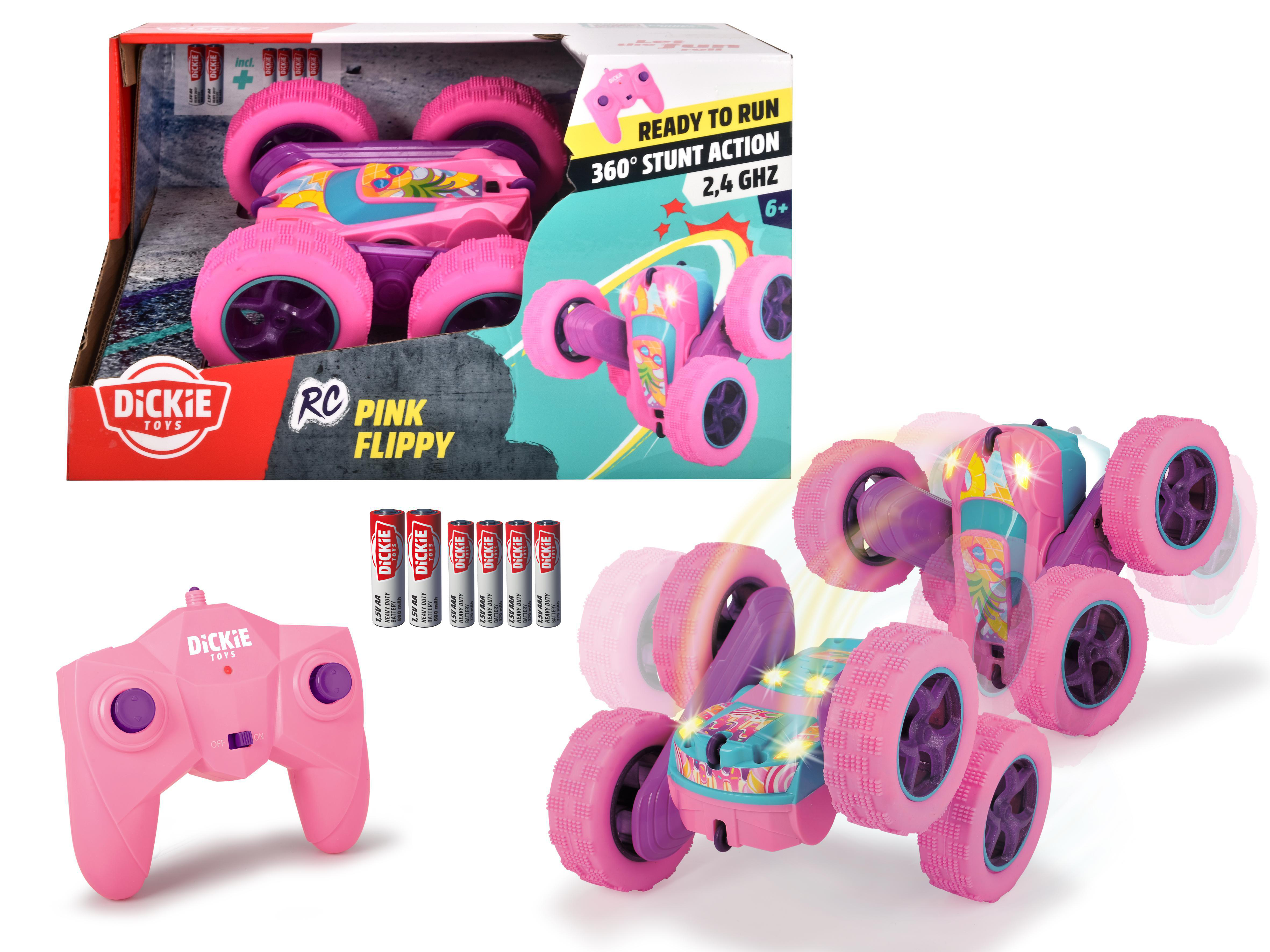 DICKIE-TOYS RC Auto Pink Flippy RC Auto Rosa