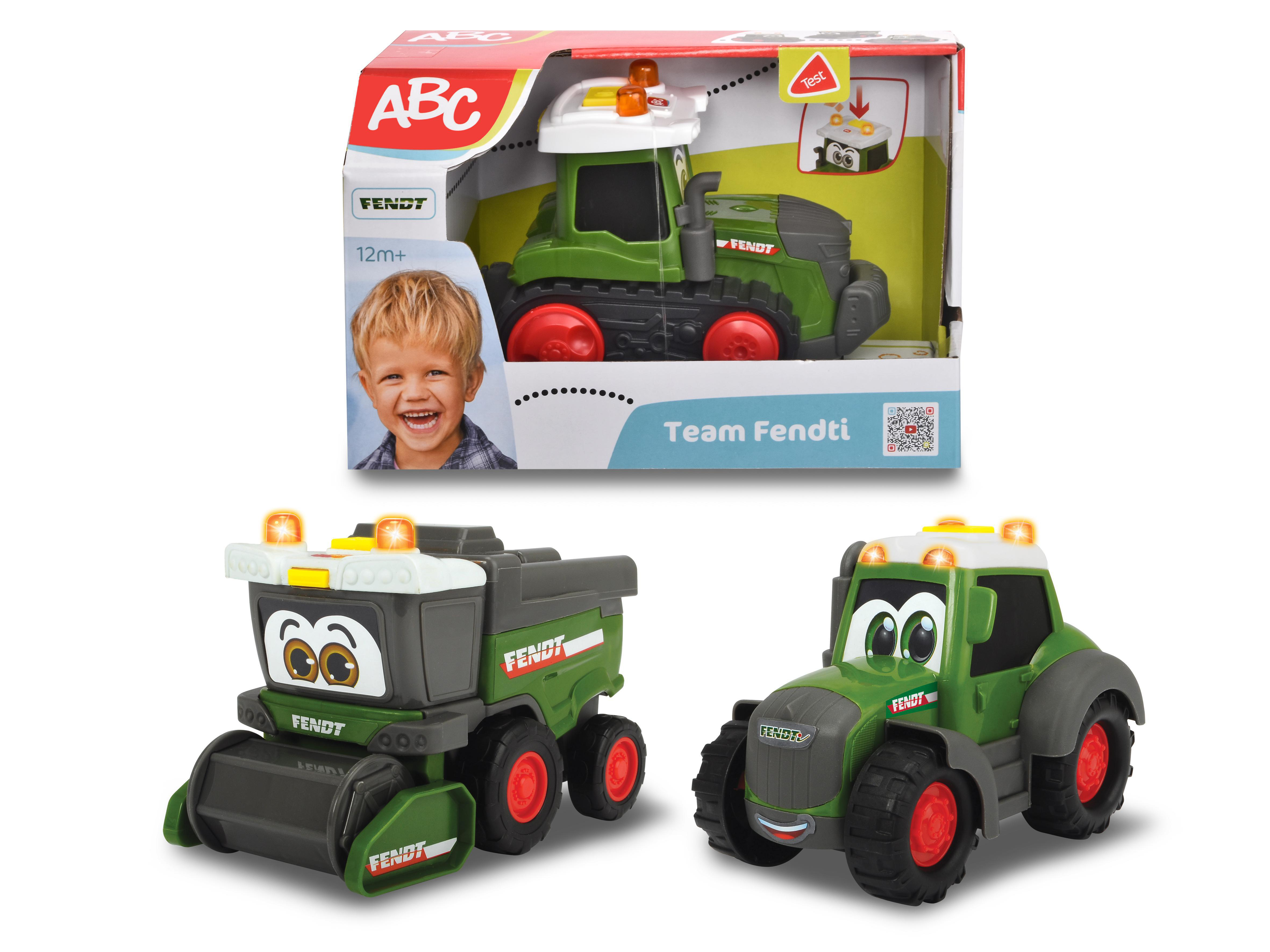 Fendti Team, 3-sortiert Grün Traktor, ABC Spielzeugauto DICKIE-TOYS
