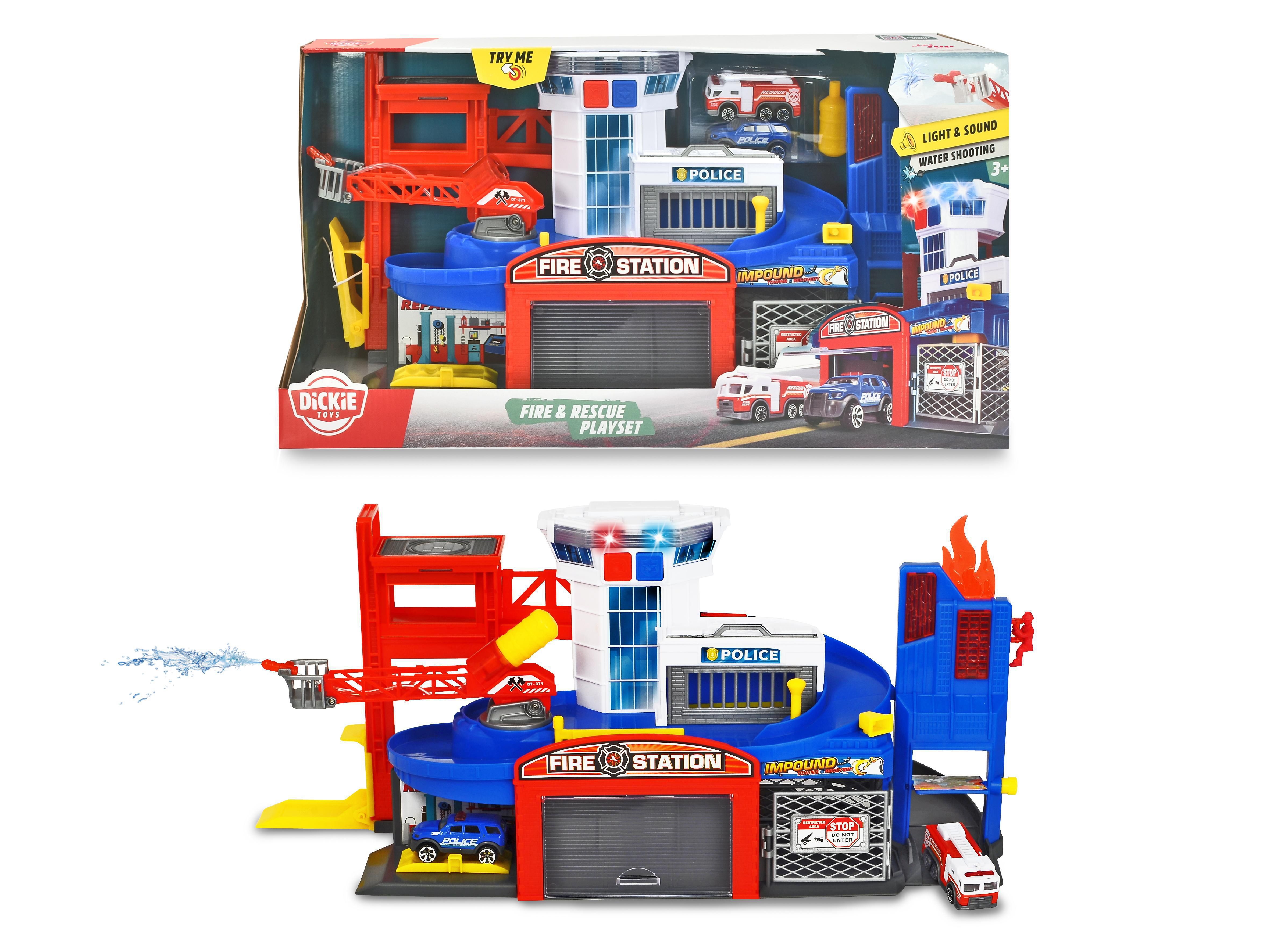 Rescue Spielzeugauto 2 Mehrfarbig Fire inkl. & Spielzeugautos Spielset DICKIE-TOYS