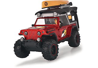 DICKIE-TOYS Adventure Traveller, Jeep, Campingdach, Kanu, Licht & Sound Spielzeugauto Grün