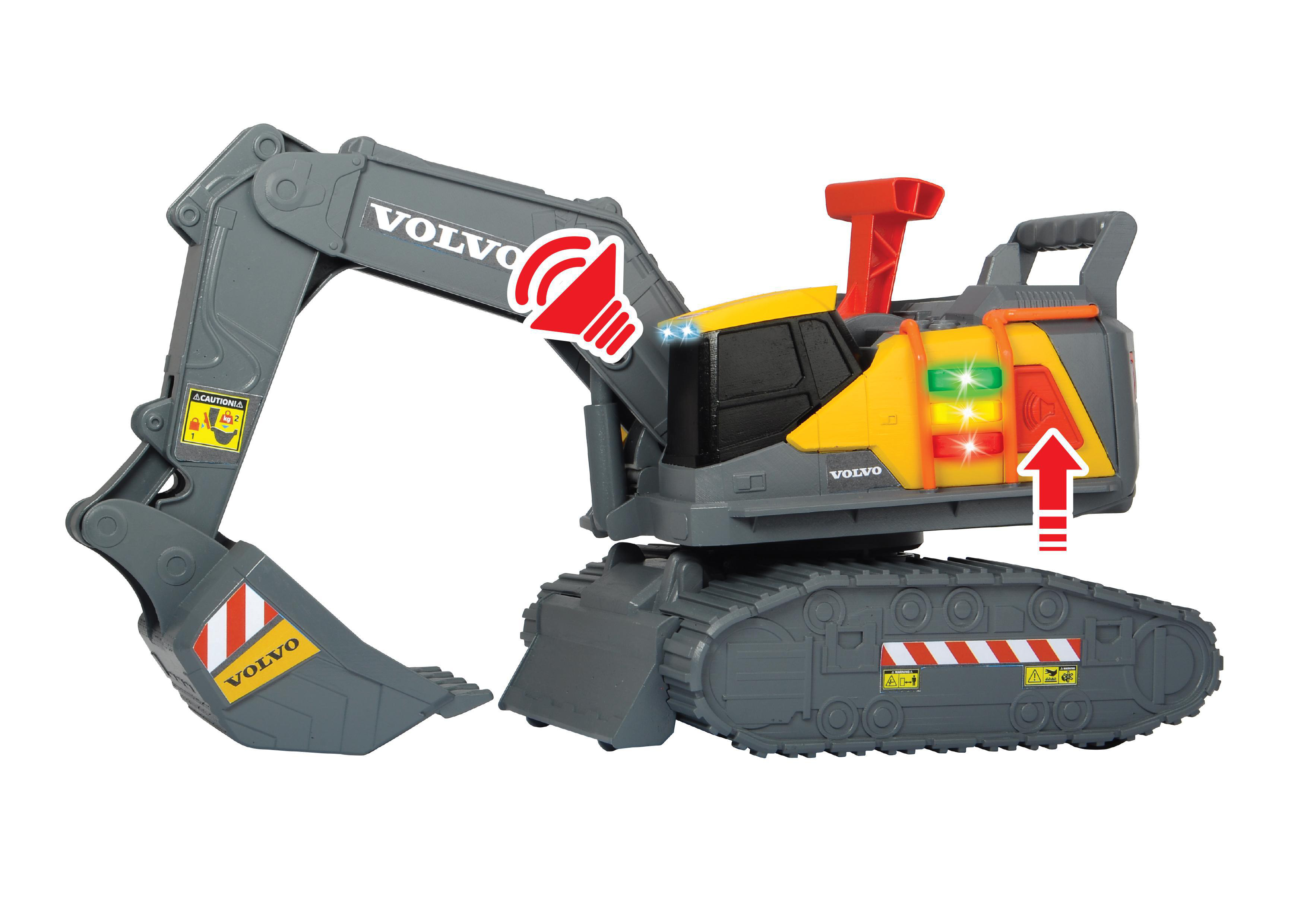 Volvo Schaufelbagger Spielzeugauto DICKIE-TOYS mit Gelb Gewichtserkennung