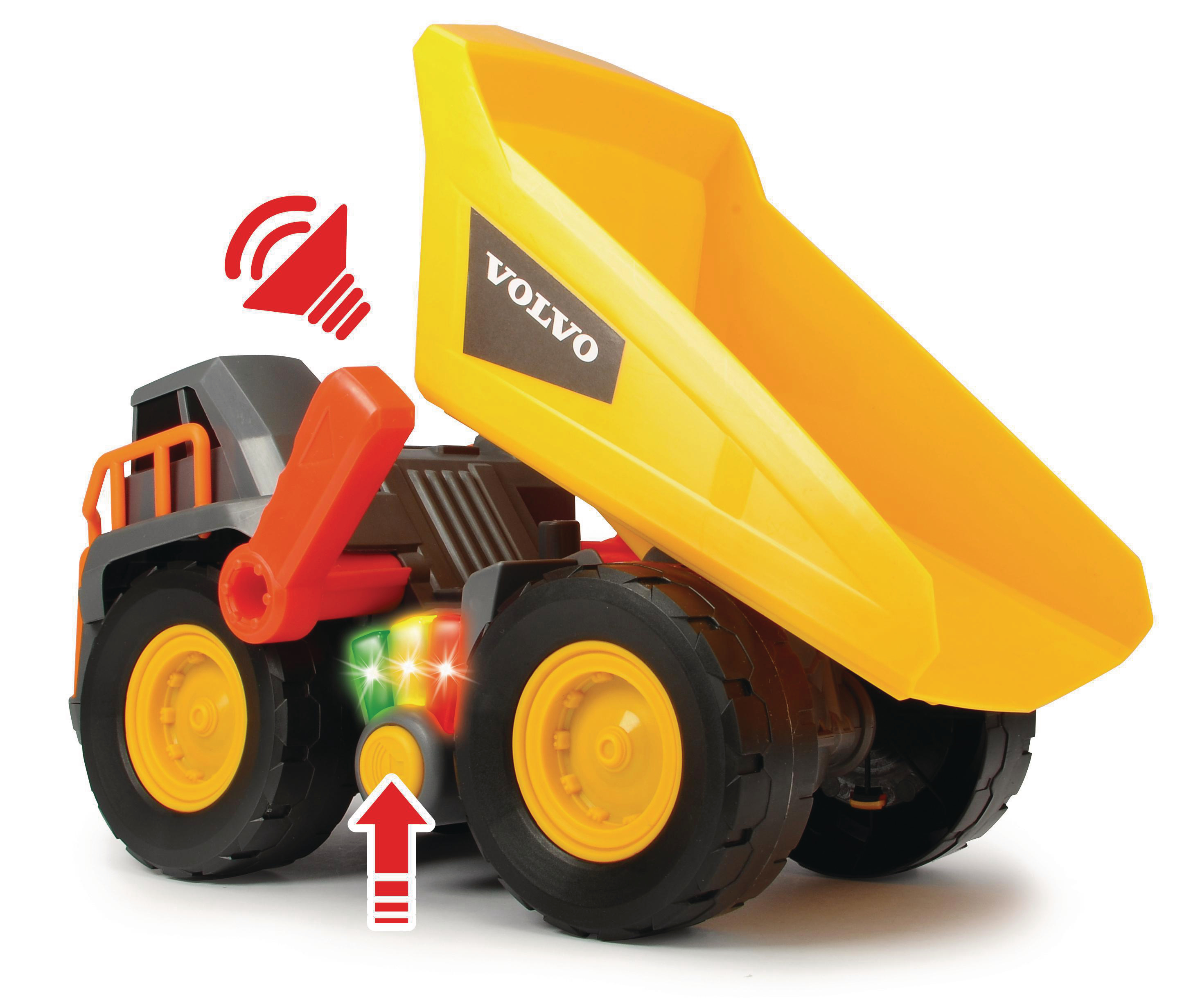 DICKIE-TOYS Volvo Kipplaster Gewichtserkennung Spielzeugauto Gelb mit