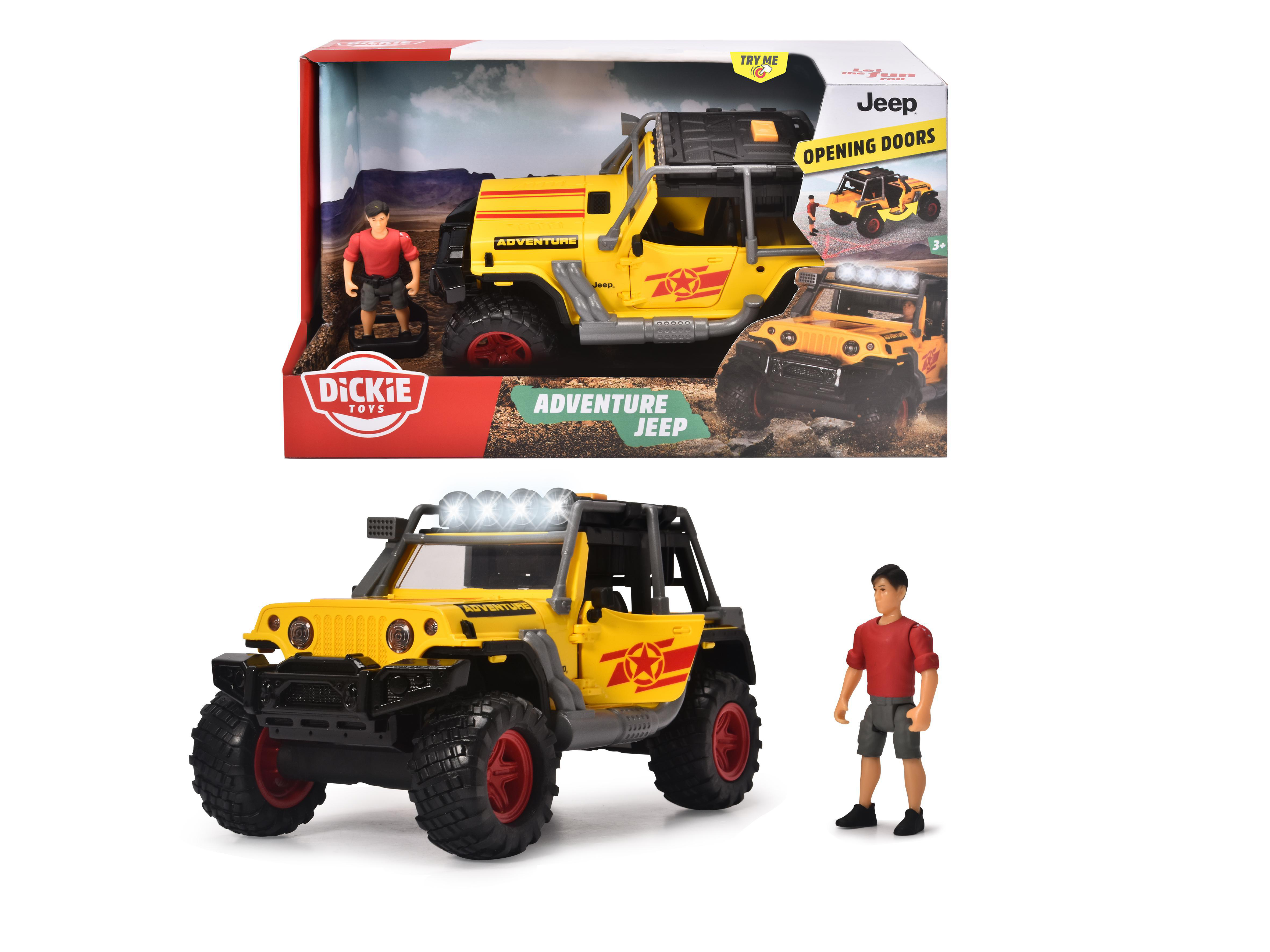 Gelb Tuning Sound Jeep, DICKIE-TOYS Adventure Teile, & Commander, Licht Spielzeugauto