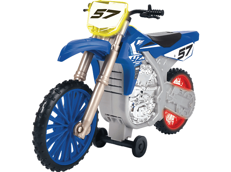 DICKIE-TOYS Yamaha YZ, Wheelie Raiders, Spielzeugmotorrad mit Motorisierung Spielzeugauto Blau