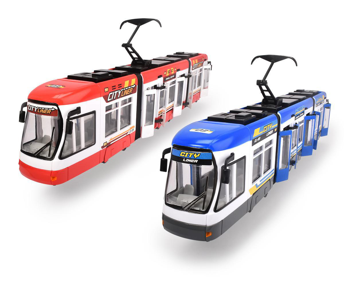 DICKIE-TOYS Mehrfarbig City 2-sortiert Straßenbahn, Spielzeugauto