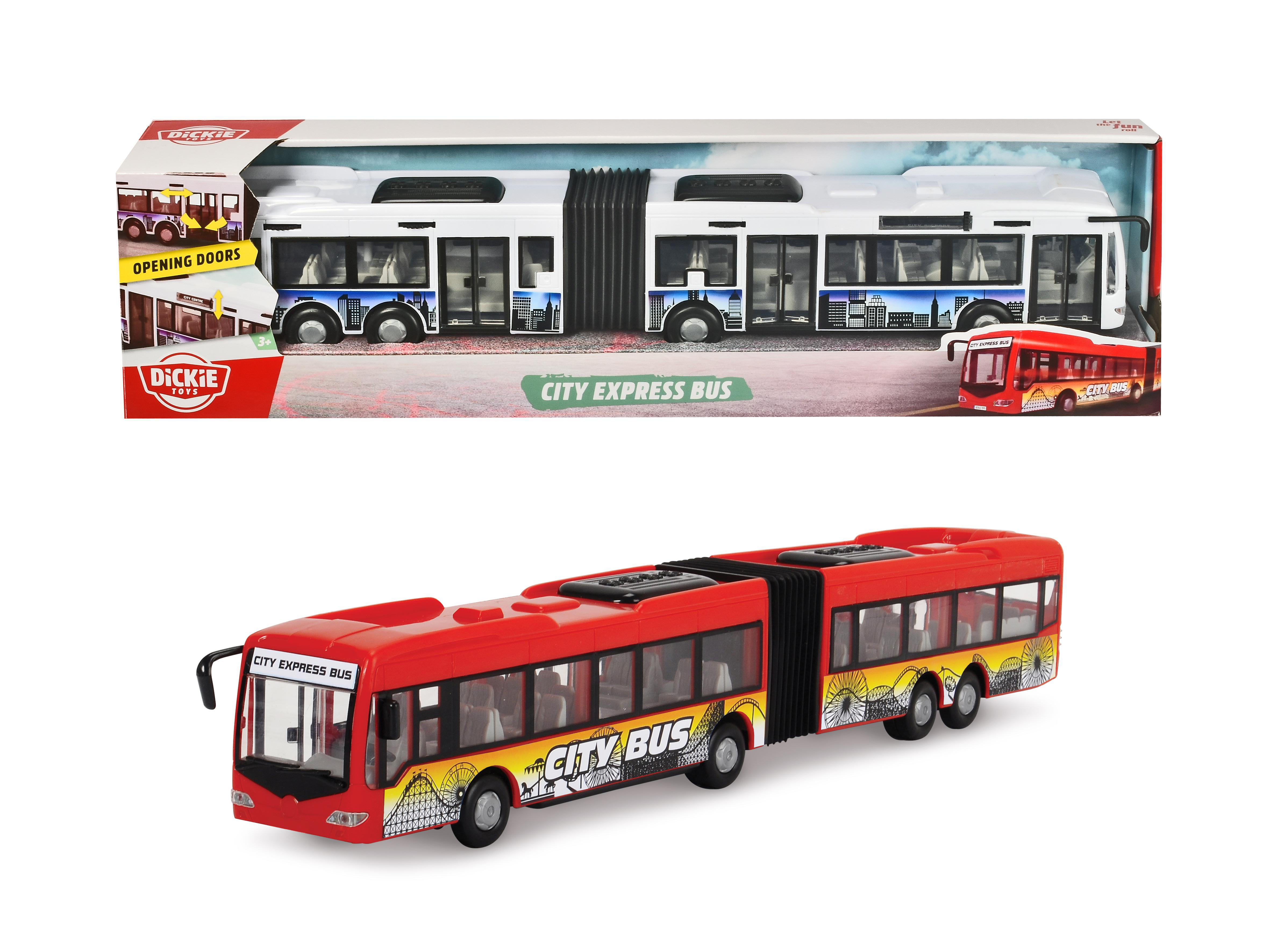 Express DICKIE-TOYS Mehrfarbig City 2-sortiert Bus, Spielzeugauto