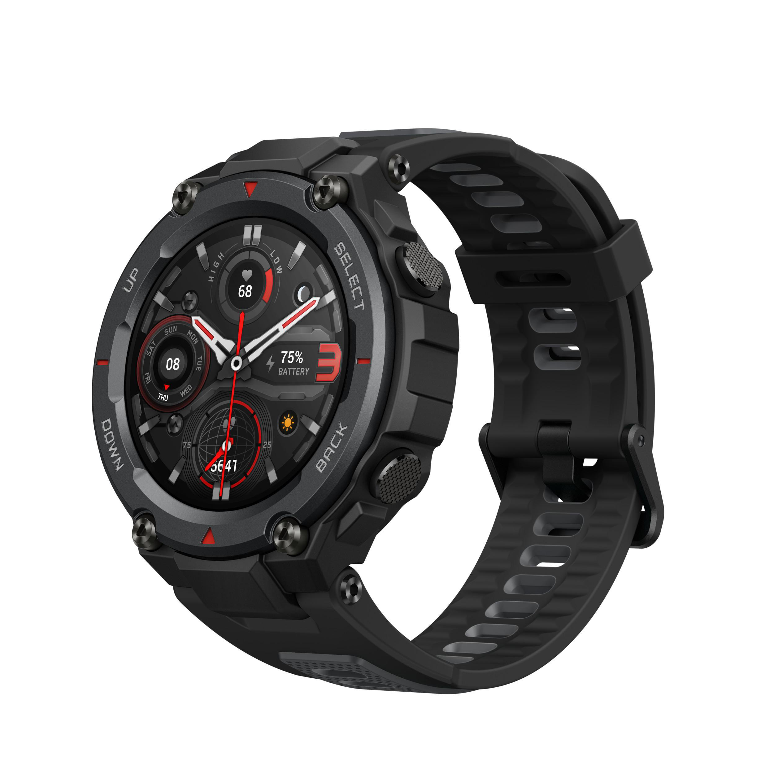 AMAZFIT T-Rex Pro Smartwatch Polycarbonat Silikon, 75 mm + 100 mm, Schwarz