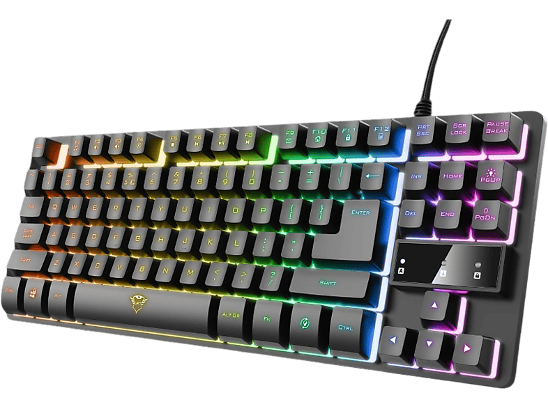 Teclado gaming  ISY IGK 3500-ES, Cable 1.7 m USB, Mini, Retroiluminación,  Negro