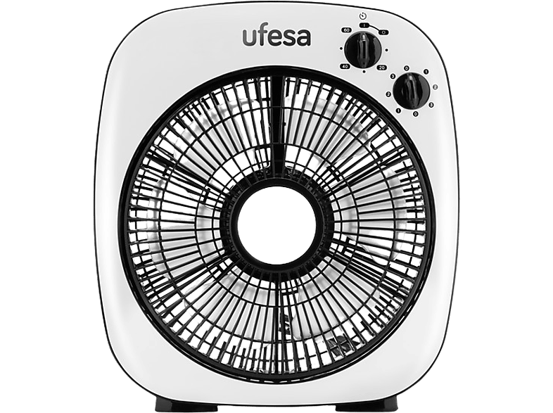 REACONDICIONADO Seminuevo Muy bueno Ventilador de sobremesa - Ufesa BF5030, 3 velocidades, Temporizador, 50W, 25 cm, Blanco