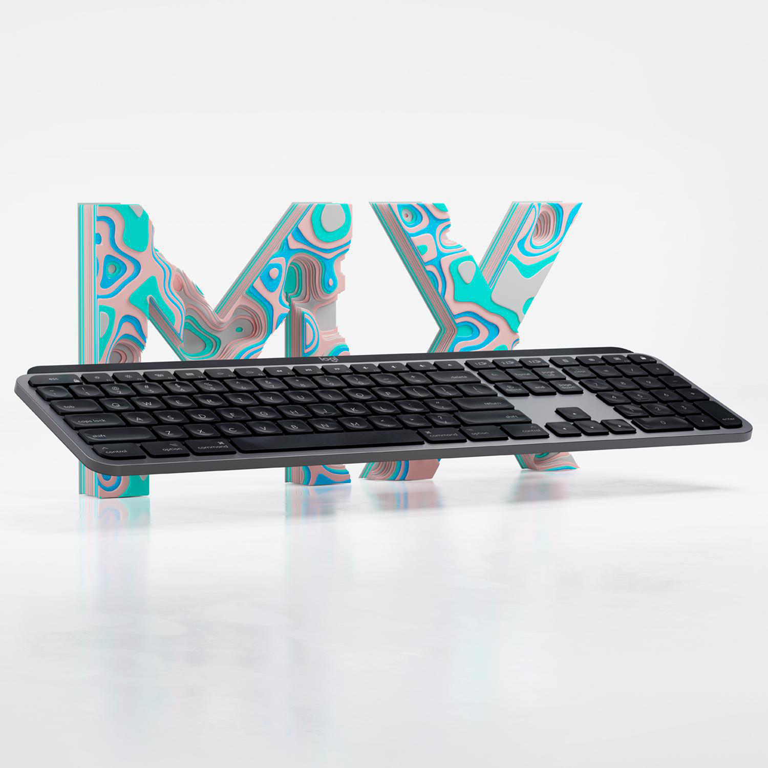 LOGITECH MX Keys für Mac Tastatur, Space , Grau kabellos