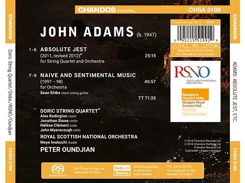 Thumbnail - Doric String Quartet - Naive and Sentimental Music/Absolute Jest (SACD Hybrid)