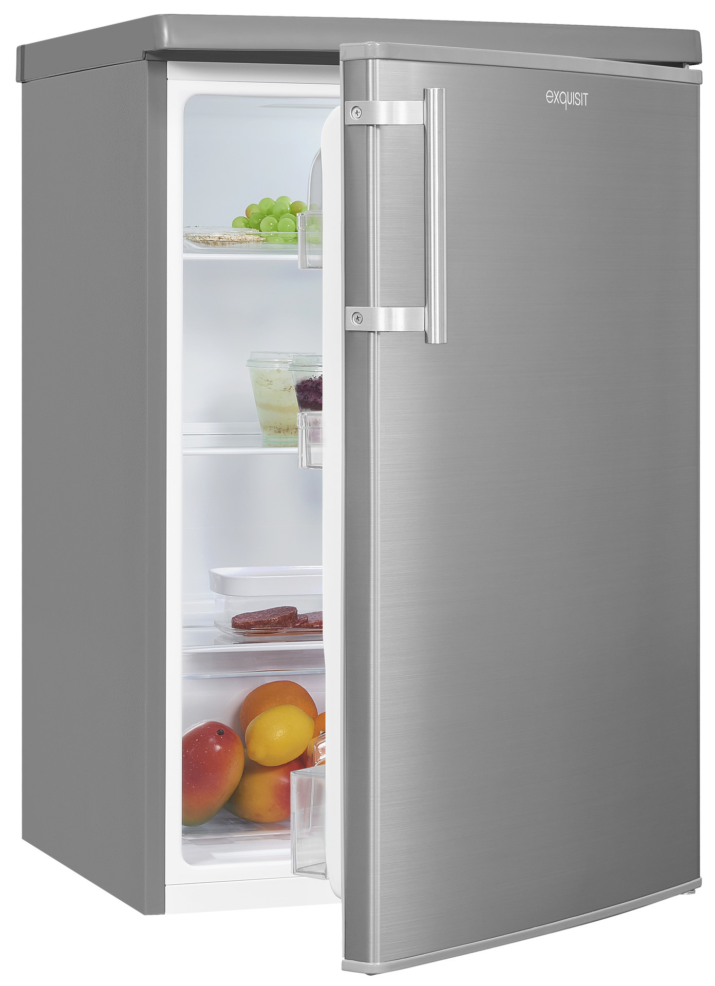 EXQUISIT KS 16-V-H-040E Kühlschrank (127 l, E, 855 mm hoch, Edelstahloptik)
