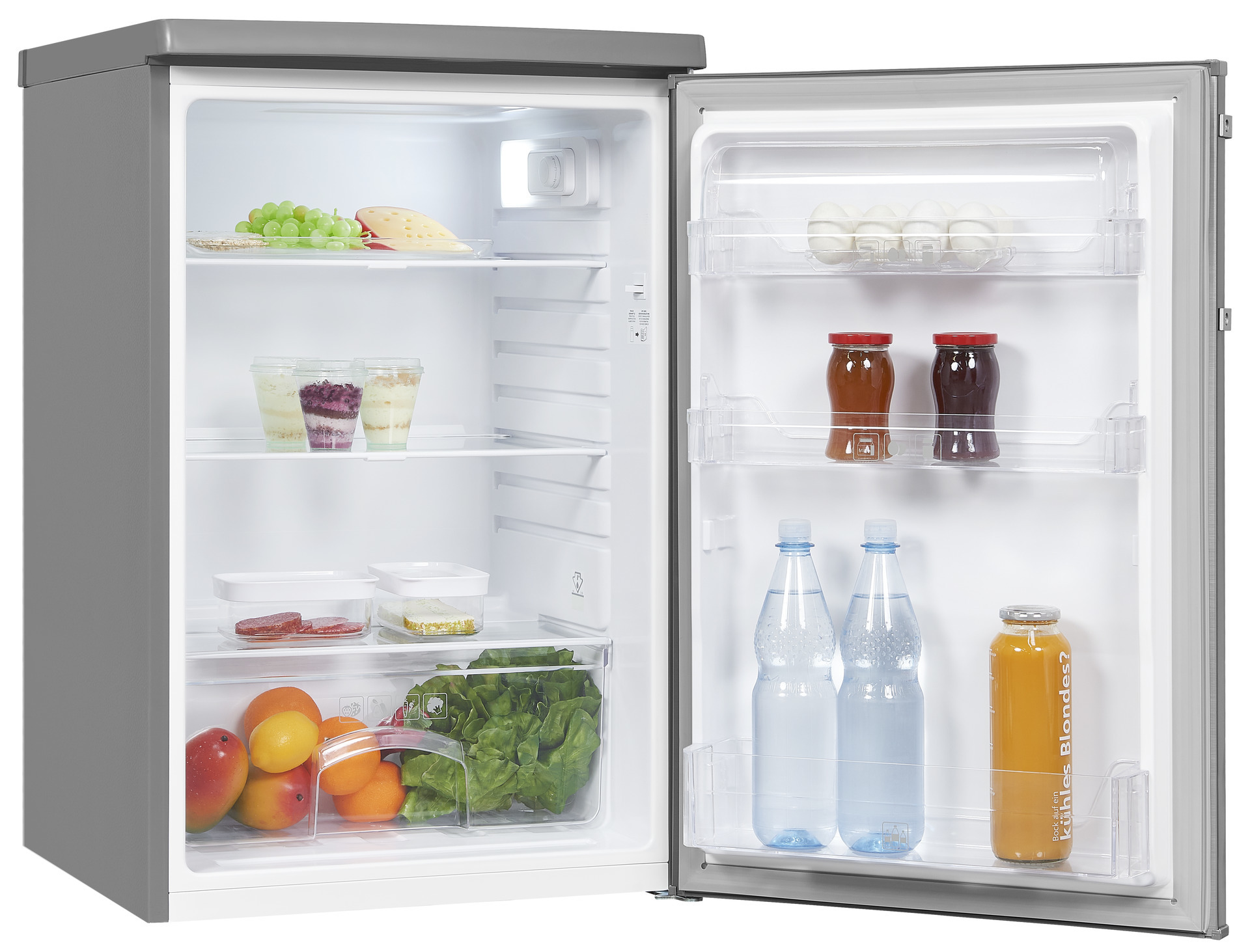 EXQUISIT KS 16-V-H-040E Kühlschrank (127 l, E, 855 mm hoch, Edelstahloptik)