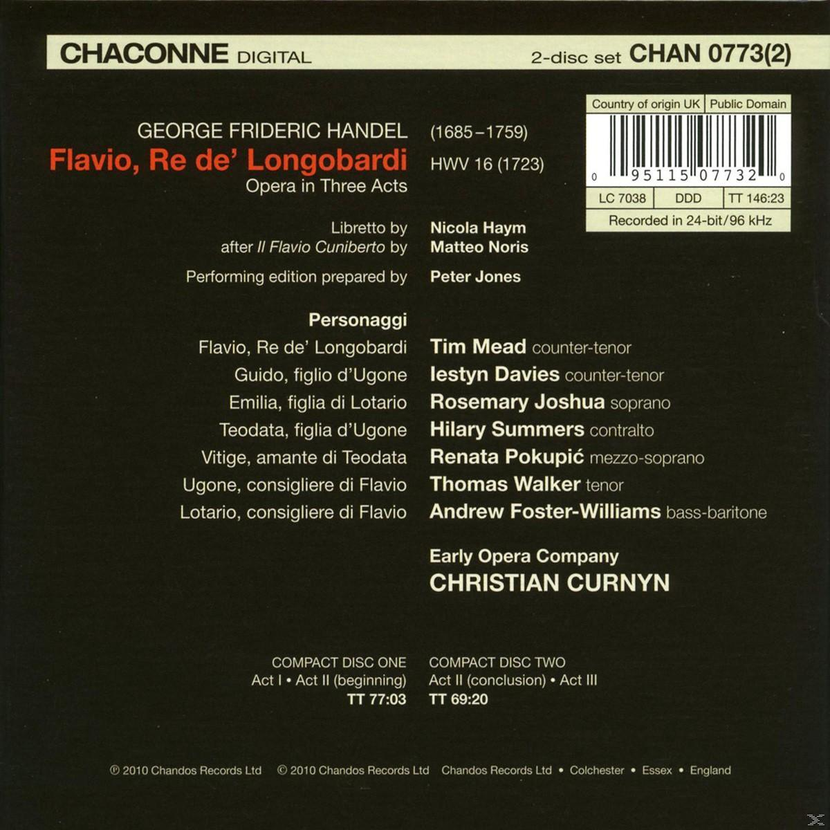 Early Opera Company, Christian Curnyn, VARIOUS - Flavio  - (CD)