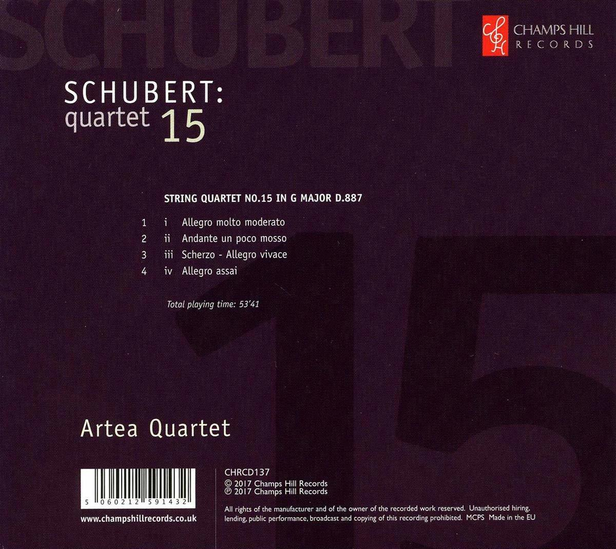 Artea Quartet - Streichquartett 15 D.887  - (CD)