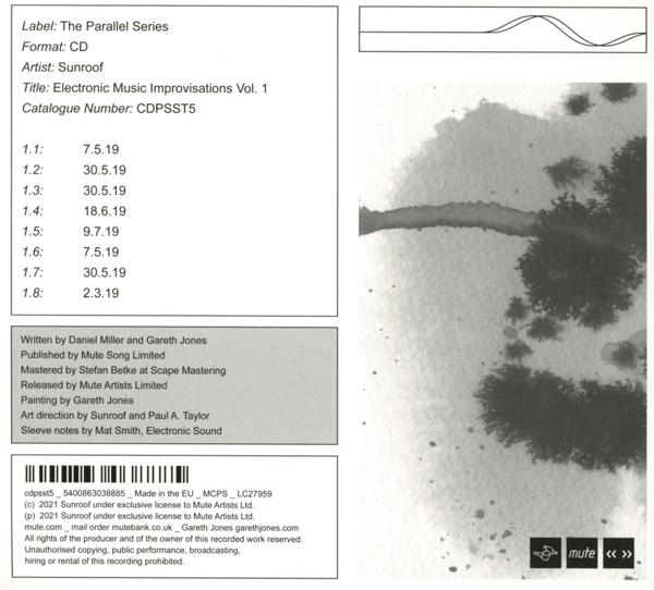 CD-Cover mit Text und einem aquarellartigen Klecks. Mute Records Logo.