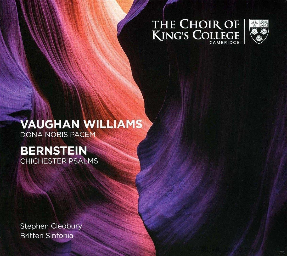 Albumcover mit abstrakten lila und rosa Farbtönen, Titel 'Vaughan Williams' und 'Bernstein'.