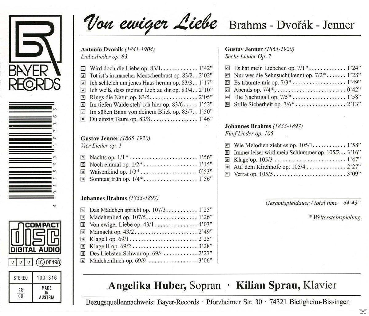 Angelika Huber, Kilian Sprau - Von Ewiger Liebe-Lieder  - (CD)