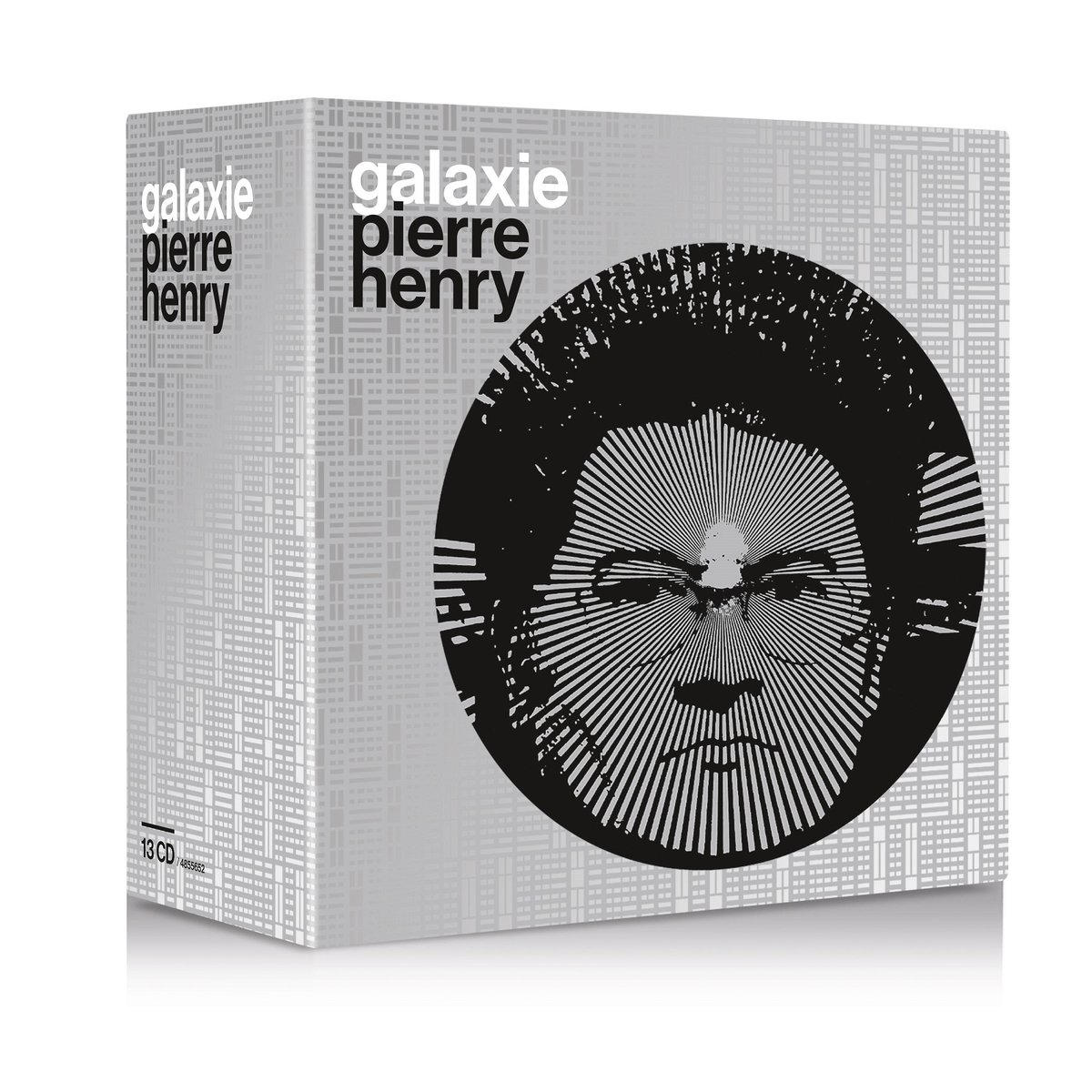 CD-boxset met een zwart-wit portret van galaxie pierre henry op de voorkant.