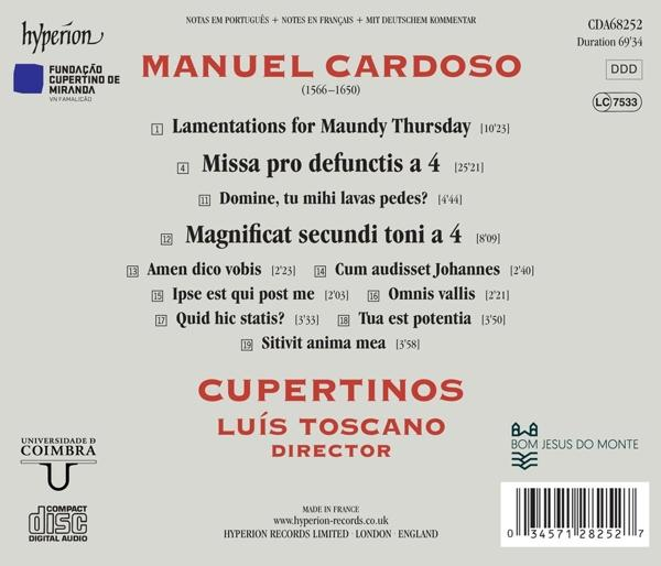 Cupertinos Luis Toscano - Missa pro defunctis a 4/Lamentations for Maundy Th  - (CD)