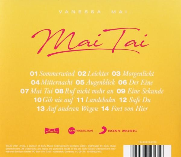 Text auf gelbem Hintergrund: "Mai Tai" in Rot, Titelliste und Logos unten.