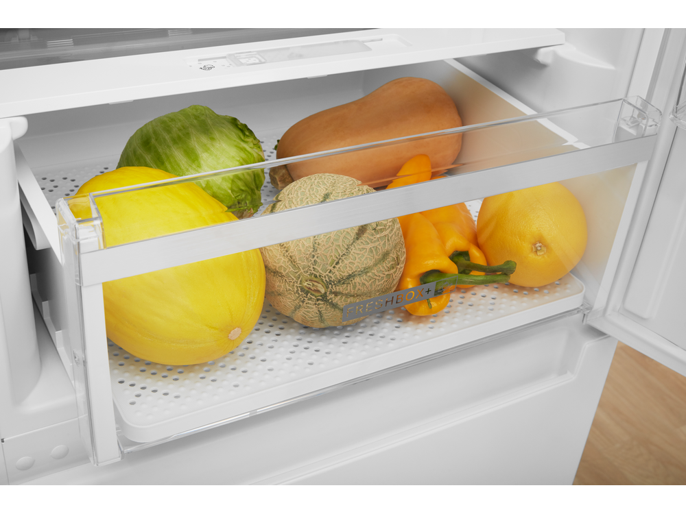 Frigorífico combi - Whirlpool W9921CW2, 355 l, No Frost, 201.3 cm, Estantes de cristal, Blanco