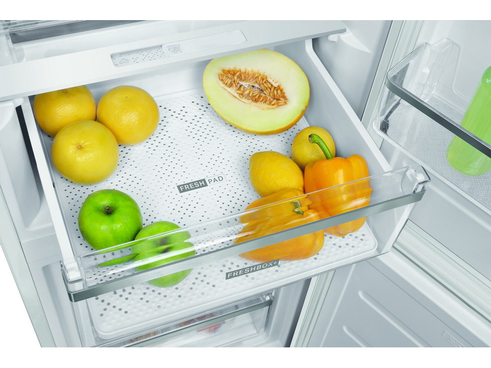 Frigorífico combi - Whirlpool W9921CW2, 355 l, No Frost, 201.3 cm, Estantes de cristal, Blanco