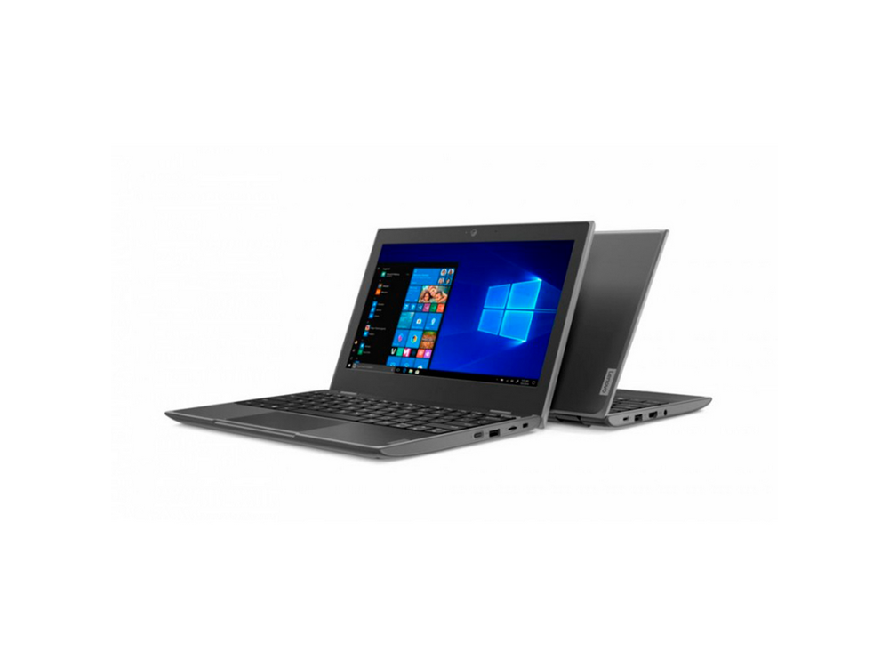 Dos portátiles, uno abierto mostrando el escritorio de Windows, el otro cerrado.