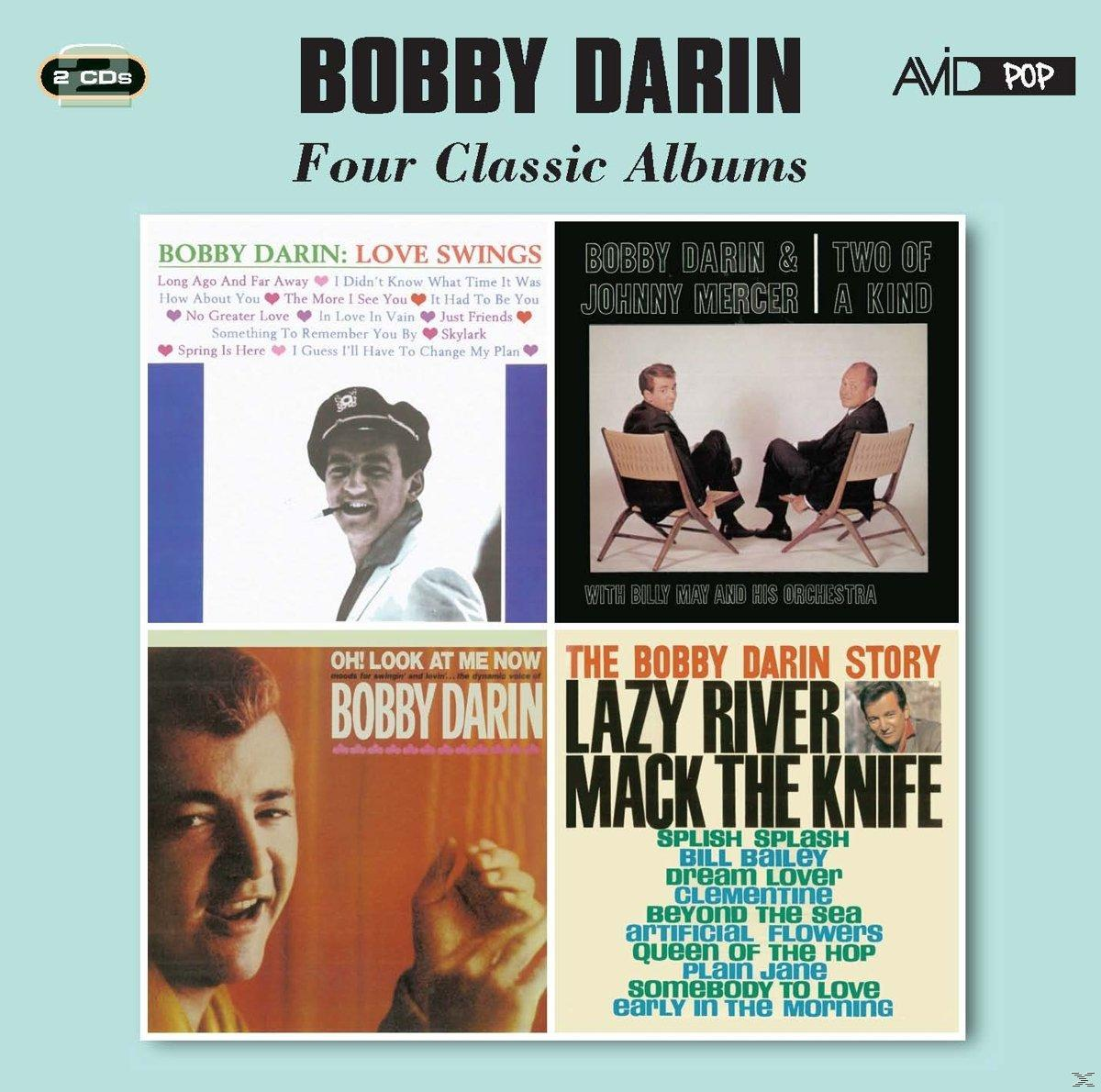 Bobby Darin album borítók: Love Swings, Bobby Darin & Johnny Mercer, Oh! Look at Me Now, The Bobby Darin Story.