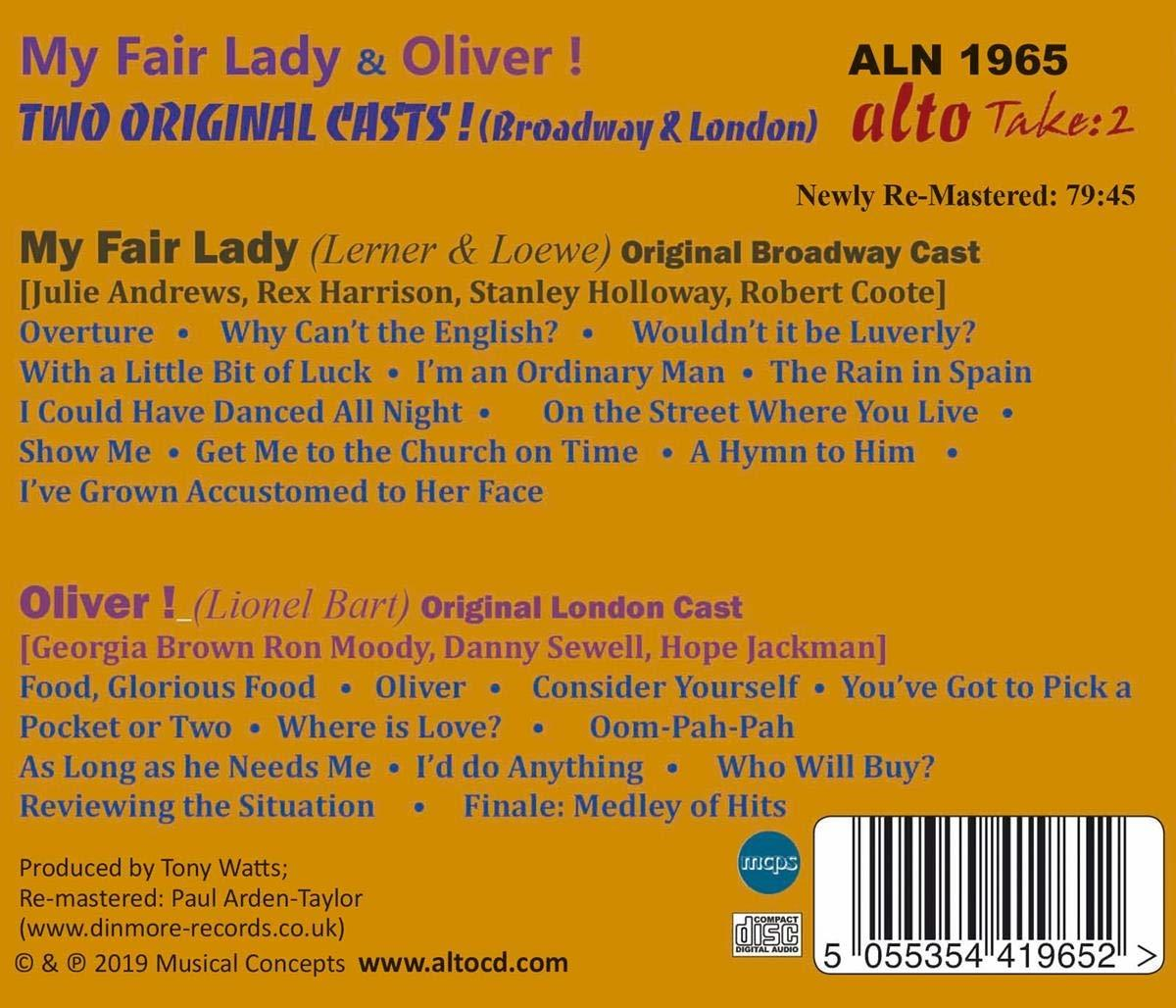 CD-Cover 'My Fair Lady & Oliver!', mit Songtiteln und Credits.