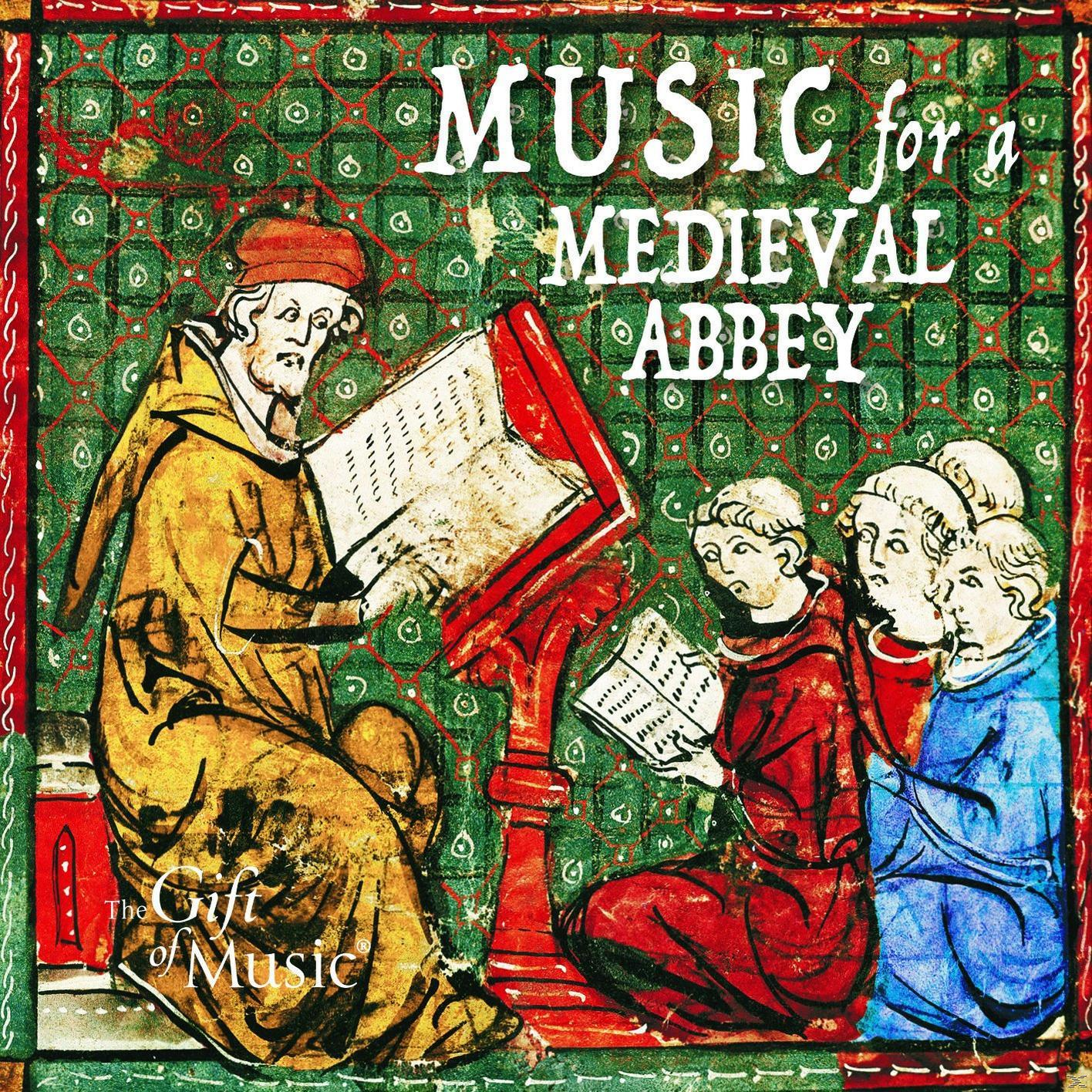 Albumcover mit Illustrationen von Mönchen und Text, mit grünem und rotem Hintergrund.