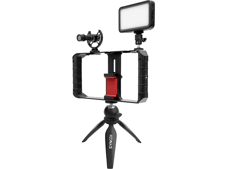 SYNCO Vlogger Kit 1 vlogging szett okostelefonokhoz, mikrofon, LED, mini állvány, mobiltelefon cage