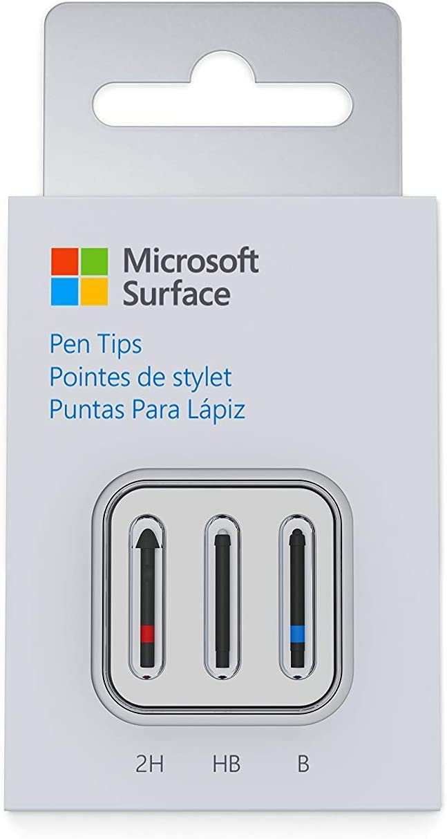 Microsoft Surface Stiftspitzen in einer Packung, enthält drei verschiedene Stiftspitzen-Designs.